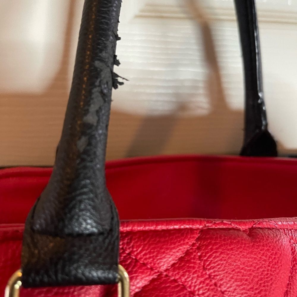 Betsey Johnson Red and Black Satchel with Bow - Picture 16 of 16